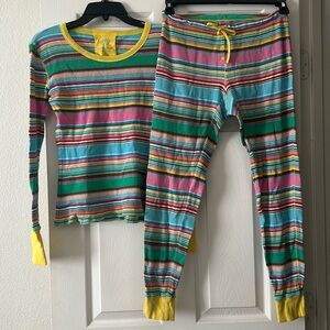 Y2K Victoria’s Secret Striped Thermal Pajama Set Size Small